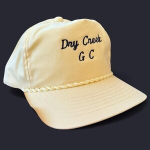 Vintage Youngan Butter Yellow Dry Creek Golf Club Snapback Hat Rope Cap 80s 90s